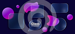 Glass Morphism UI kit Abstract Interface Elements