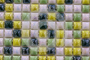 Modern glass mosaic tiles background. Mix color pattern for decoration. Texture tiles surface of bathroom or the kitchen