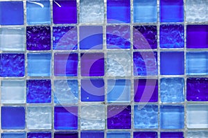 Modern glass mosaic tiles background. Mix color pattern for decoration. Texture tiles surface of bathroom or the kitchen