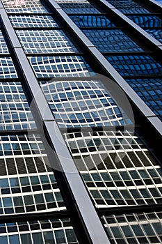 Modern glass office building reflection