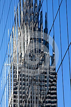 Modern glass office building reflection