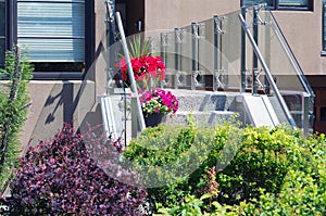 Modern glass railing