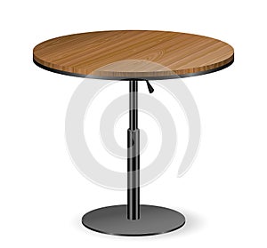 modern glass round dining table isolated on white background 3D illustration.