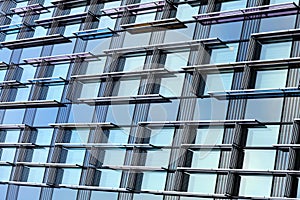Modern glass skyscraper perspective view