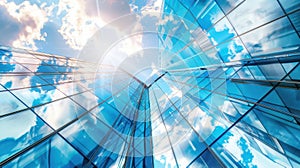 The modern glass skyscraper. AI generated