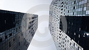 Modern glass skyscrapers against sky