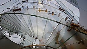 Modern Glass Staircase Silhouette of walking People in shanghai china