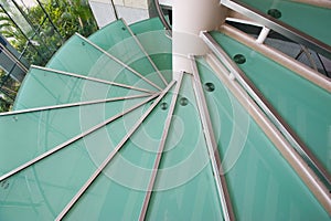 Modern glass stairs