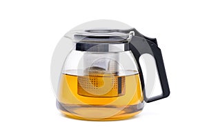 Modern glass teapot with removable stainless steel infuser filter