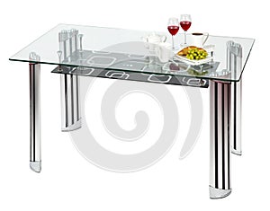 Modern glass top dining table