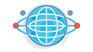 Modern Global Digital Network and Data Icon, vector design Generative AI