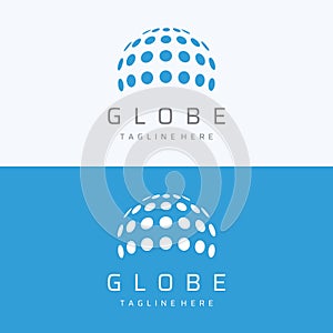Modern globe or globe or global logo template vector design.World logo with abstract shapes, lines and circles.Logos for