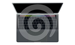 Modern glossy laptop isolated on transparent background