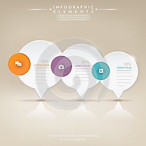 Modern glossy speech bubble infographic elements