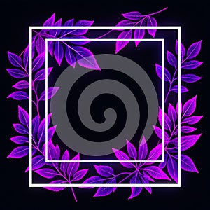 Modern glowing leaf frame design perfect for dynamic digital banners and tech projects.