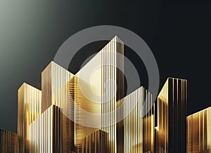 Modern Golden Architecture Design Concept. Generative ai