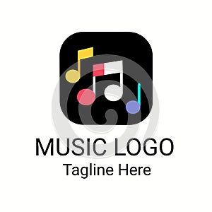 Modern Gradient Colour Music Logo Vector.