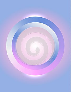 Modern gradient design template. Abstract ring shape on blue and pink background. Futuristic concept