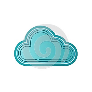 Modern gradient teal cloud icon for digital data storage and internet technology services