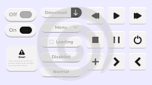 Modern Gradient UI Kit with Buttons and Controls