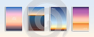 Modern gradients summer, sunset and sunrise sea backgrounds vector set. color abstract background for app, web design, webpages,