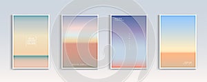 Modern gradients summer, sunset and sunrise sea backgrounds vector set. color abstract background for app, web design, webpages,