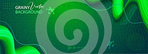 Modern grainy green liquid abstract banner vector