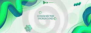 Modern grainy green liquid abstract banner vector