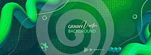 Modern grainy green liquid abstract banner vector