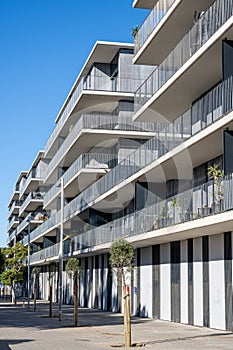 Modern gray apartment buildings