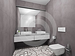 Modern gray bathroom