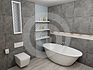Modern gray bathroom