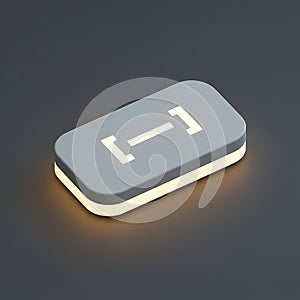 Modern Gray Light Fixture with Illuminated Symbol