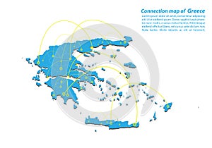 Modern of greece Map connections network design, Best Internet Concept of greece map business from concepts series