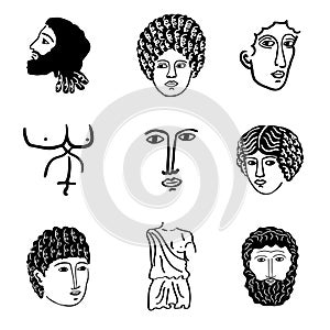 Modern Greek icons with ancient faces and portraits.