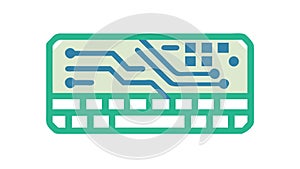 Modern Green Circuit Board Component Vector Icon, vector design Generative AI