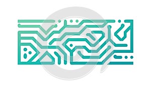 Modern Green Circuit Board Pattern Element, vector design Generative AI