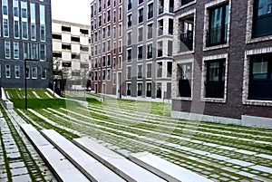 Modern green courtyard