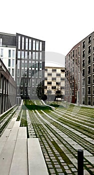 Modern green courtyard