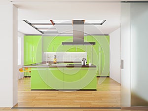 Modern green kitchen