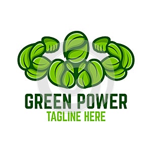 Modern green power logo