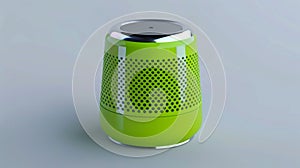 Modern Green Smart Speaker on Gradient Background. Generative ai