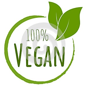 modern green stamp 100% vegan