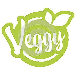 modern green stamp veggy (vegetarian