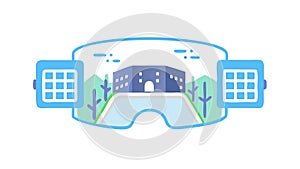 Modern Green VR Headset Icon for Immersive Virtual Experiences, Tech Design, vector design Generative AI