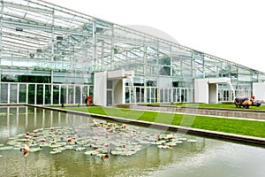 Modern greenhouse building botanical garden of padua italy