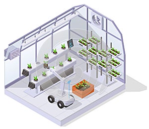 Modern Greenhouse Isometric Composition
