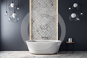 Modern grey bathroom interior