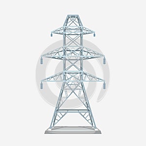 Modern grey electric tower isolated on white