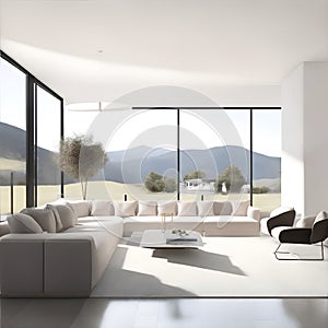 Modern Grey Mockup for a Stylish Minimalist Living Room Interior Design